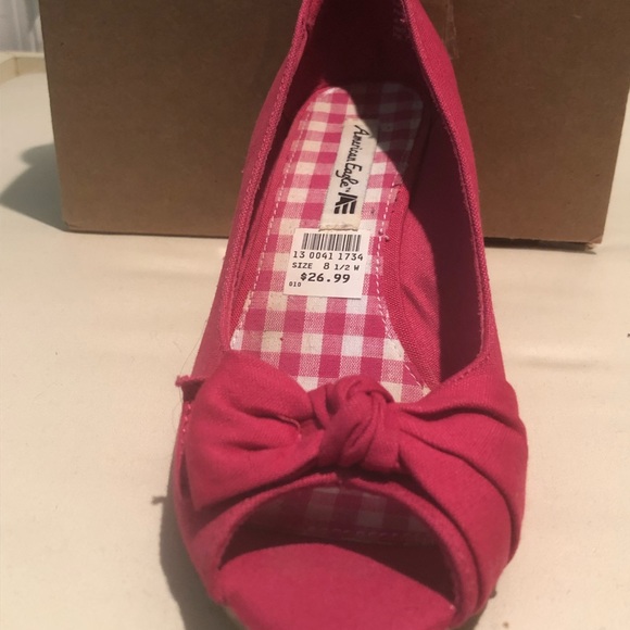 Pink Open-toed Wedges NWT (sticker not tag) - Picture 2 of 2